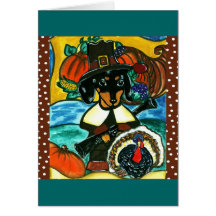 Thanksgiving Dachshund Greeting Card