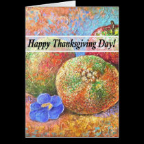 Thanksgiving Day Fruits & Flowers Art - Multi cards