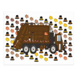 Thanksgiving Garbage Truck November Post Cards
