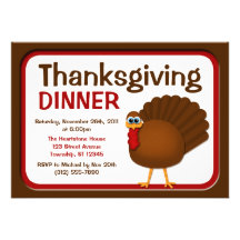 Thanksgiving Turkey Dinner Invitations