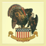 Thanksgiving Turkey, Eagle, Flag Dinner Invitation invitations