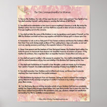 The 10 Commandments for Women Posters