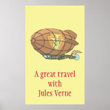 The airship "steampunk" Jules Verne Poster