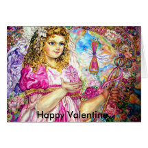 The angel of the sirloin quartz clock., Happy V... Greeting Card