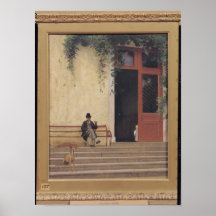 The Artist's Father and Son on the Doorstep Print