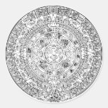 The Aztec Sun Calendar Circular Stone Design Stickers