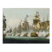 The Battle of Trafalgar, 21st October 1805, engrav Post Card
