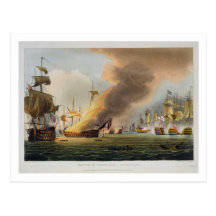The Battle of Trafalgar, October 21st 1805, engrav Postcard