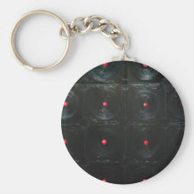 The Black Red Dents ( black minimalism ) Keychain