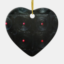 The Black Red Dents ( black minimalism ) Ornament