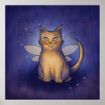 The Blue Sparkle Cat Posters