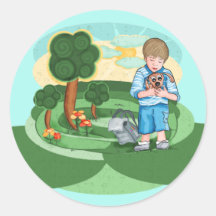 The Boy And His Dog - kids sticker