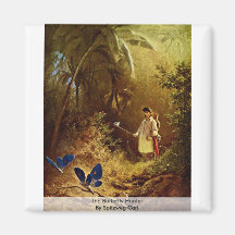 The Butterfly Hunter By Spitzweg Carl Fridge Magnets