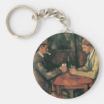 The Card Players by Cezanne, Vintage Impressionism Key Chains