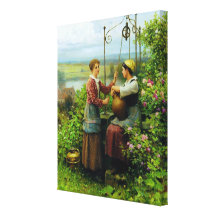 The Conversation ~ Daniel Ridgway Knight Stretched Canvas Print