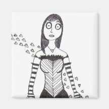 The Creepy Heart Girl Magnet