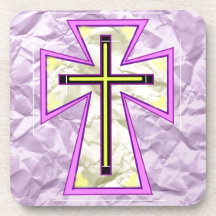 The Cross on Foil. Drink Coaster