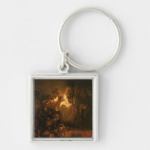 The Denial of St. Peter, 1660 (oil on canvas) Key Chain