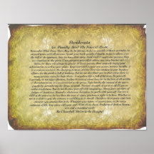 The Desiderata Poem by Max Ehrmann Print