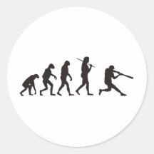 The Evolution Of Baseball Batter Round Sticker