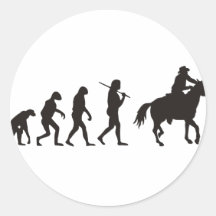 The Evolution Of Cowboy Round Sticker