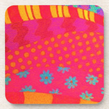 THE FASHIONISTA - Bright Vibrant Abstract Waves Drink Coasters