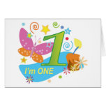 The first birthday One year old baby Greeting Card