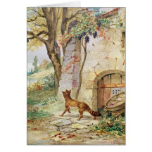 The Fox and the Grapes, illustration for Card