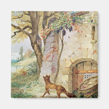 The Fox and the Grapes, illustration for Fridge Magnets