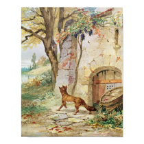 The Fox and the Grapes, illustration for posters