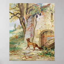 The Fox and the Grapes, illustration for Posters