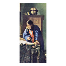 The Geographer.,  By Johannes Vermeer Customized Rack Card