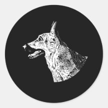 THE GERMAND SHEPHERD ROUND STICKERS