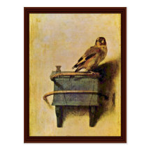 The Goldfinch., Puttertje  By Carel Fabritius Postcard