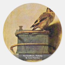 The Goldfinch., Puttertje  By Carel Fabritius Stickers
