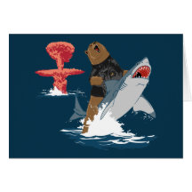 The Great Escape - bear shark cavalry Greeting Cards