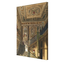 The Great Staircase at Kensington Palace From Pyne Stretched Canvas Print