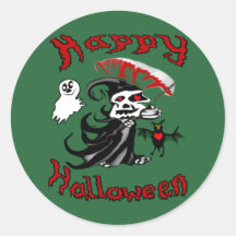 The Grim Reaper in Love Round Sticker