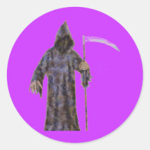 The Grim Reaper Round Stickers