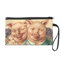 The Handsome Pig Couple Wristlet Purses
