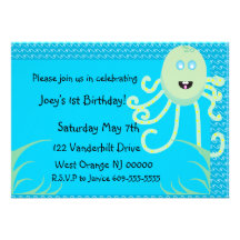 The Happy Octopus Birthday Invitation