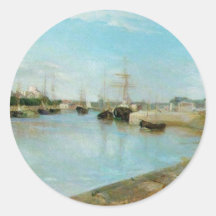 The Harbour at Lorient Round Stickers