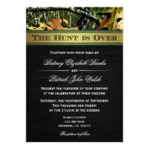 The Hunt is Over Hunting Camo Wedding Invitations