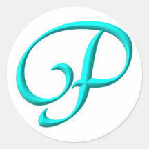 The Initial P Round Stickers