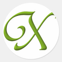 The Initial X Round Stickers