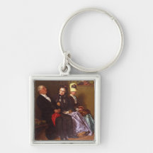The Inspiring Sermon (oil on canvas) Key Chain
