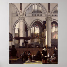 The Interior of Oude Kerk, Amsterdam, c.1660 Print