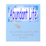 The Key to Abundant Life v2 (John 10:10) Memo Notepad