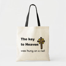 The key to Heaven was hung on a nail Christian Canvas Bags