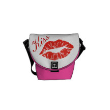 The Kiss Lips Rickshaw Messenger Bag